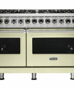 Viking - Professional 5 Series Freestanding Double Oven Dual Fuel Convection Range with Self-Cleaning - Vanilla Cream 1