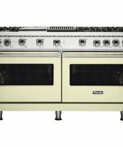 Viking - Professional 5 Series 8 Cu. Ft.  Freestanding Double Oven LP Gas Convection Range - Vanilla Cream