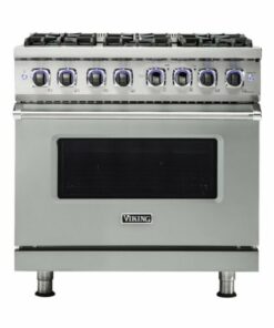 Viking - Professional 7 Series 5.6 Cu. Ft. Freestanding Dual Fuel LP Gas True Convection Range with Self-Cleaning - Arctic gray 0