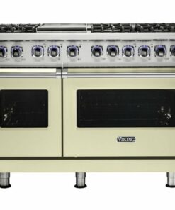 Viking - Professional 7 Series 6.1 Cu. Ft. Freestanding Double Oven LP Gas Convection Range - Vanilla Cream 1