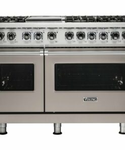 Viking - Professional 5 Series 9.4 Cu. Ft. Freestanding Double Oven Dual Fuel LP Gas Convection Range with Self-Cleaning - Pacific gray
