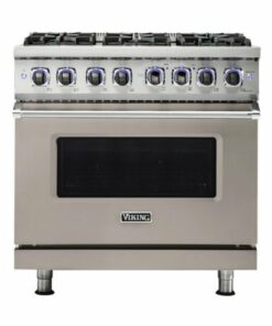 Viking - Professional 7 Series 5.6 Cu. Ft. Freestanding Dual Fuel True Convection Range with Self-Cleaning - Pacific gray 0