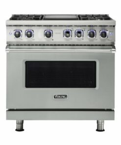 Viking - Professional 7 Series 5.6 Cu. Ft. Freestanding Dual Fuel LP Gas True Convection Range with Self-Cleaning - Arctic gray 1