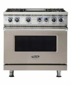 Viking - Professional 7 Series 5.6 Cu. Ft. Freestanding Dual Fuel True Convection Range with Self-Cleaning - Pacific gray 1