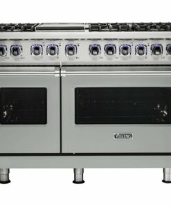 Viking - Professional 7 Series 7.3 Cu. Ft. Freestanding Double Oven Dual Fuel LP Gas Convection Range with Self-Cleaning - Arctic gray 1
