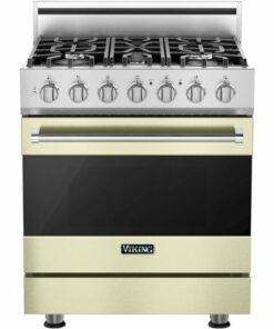 Viking - 3 Series 4.7 Cu. Ft. Freestanding Dual Fuel True Convection Range with Self-Cleaning - Vanilla Cream