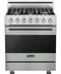 Viking - 3 Series 4.7 Cu. Ft. Freestanding Dual Fuel LP Gas True Convection Range with Self-Cleaning - Arctic gray
