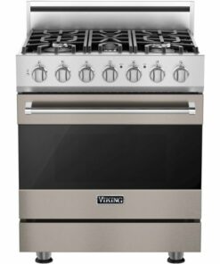 Viking - 3 Series 4.7 Cu. Ft. Freestanding Dual Fuel LP Gas True Convection Range with Self-Cleaning - Pacific Gray