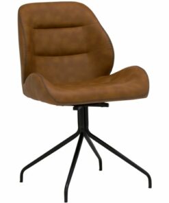 Calico Designs - 4-Pointed Star Faux Leather Accent Chair - Copper