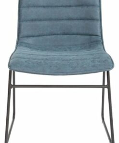 OSP Home Furnishings - Halo Metal and Faux Leather Stacking Chair Set of 2 - Navi