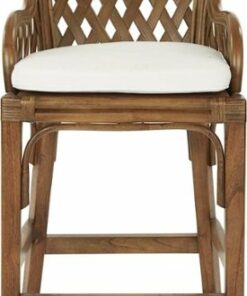OSP Home Furnishings - Plantation Wood Counter Stool - Brown Rattan