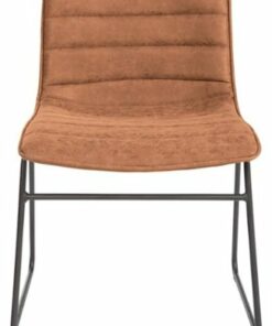 OSP Home Furnishings - Halo Metal and Faux Leather Stacking Chair Set of 2 - Sand