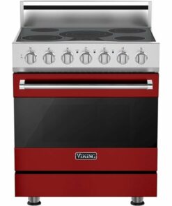 Viking - 3 Series 4.7 Cu. Ft. Freestanding Electric True Convection Range with Self-Cleaning - Reduction Red