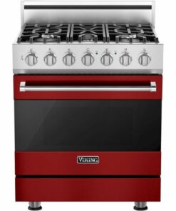 Viking - 3 Series 4.7 Cu. Ft. Freestanding Dual Fuel LP Gas True Convection Range with Self-Cleaning - Reduction Red
