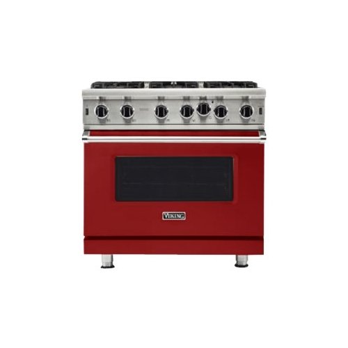 Viking - Professional 5 Series 5.1 Cu. Ft. Freestanding Gas Convection Range - Reduction Red 0