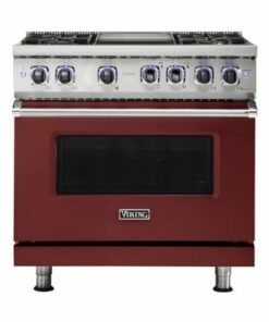 Viking - Professional 7 Series 5.1 Cu. Ft. Freestanding LP Gas Convection Range - Reduction Red 0