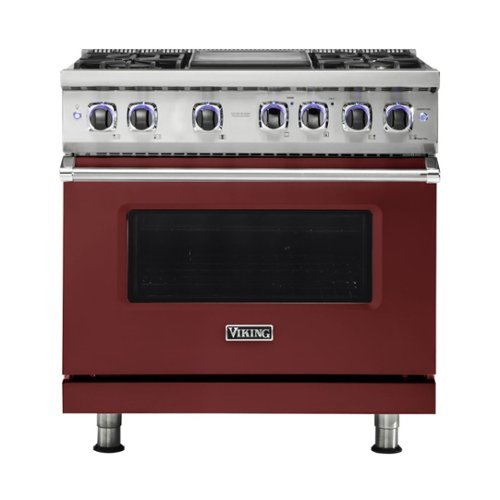 Viking - Professional 7 Series 5.1 Cu. Ft. Freestanding LP Gas Convection Range - Reduction Red 0