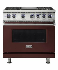 Viking - Professional 7 Series 5.6 Cu. Ft. Freestanding Dual Fuel LP Gas True Convection Range with Self-Cleaning - Kalamata red 0