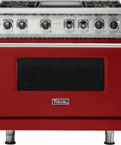 Viking - Professional 5 Series 5.6 Cu. Ft. Freestanding Dual Fuel True Convection Range with Self-Cleaning - Reduction Red 0