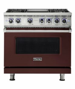 Viking - Professional 7 Series 5.1 Cu. Ft. Freestanding Gas Convection Range - Kalamata red 0