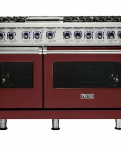 Viking - Professional 7 Series Freestanding Double Oven Dual Fuel Convection Range with Self-Cleaning - Reduction red 1