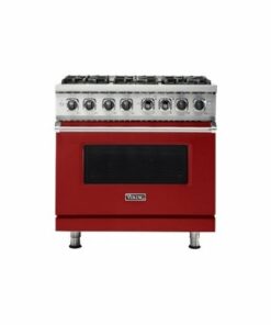 Viking - Professional 5 Series 5.6 Cu. Ft. Freestanding Dual Fuel True Convection Range with Self-Cleaning - San Marzano Red 0