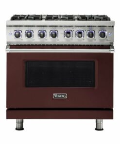 Viking - Professional 7 Series 5.6 Cu. Ft. Freestanding Dual Fuel True Convection Range with Self-Cleaning - Kalamata red 0