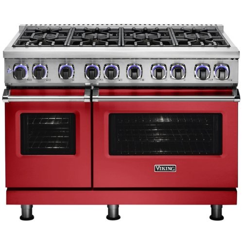 Viking - Professional 7 Series 6.1 Cu. Ft. Freestanding Double Oven LP Gas Convection Range - San Marzano Red 0