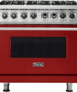 Viking - Professional 5 Series 5.6 Cu. Ft. Freestanding Dual Fuel True Convection Range with Self-Cleaning - Reduction Red 1