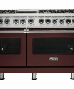 Viking - Professional 5 Series Freestanding Double Oven Dual Fuel True Convection Range with Self-Cleaning - Kalamata red