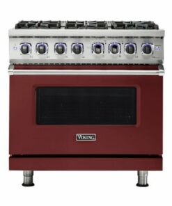 Viking - Professional 7 Series 5.6 Cu. Ft. Freestanding Dual Fuel True Convection Range with Self-Cleaning - Reduction Red