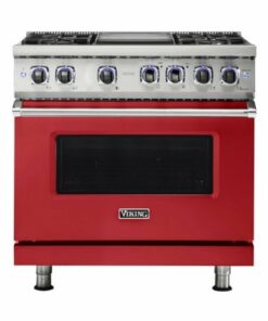 Viking - Professional 7 Series 5.6 Cu. Ft. Freestanding Dual Fuel LP Gas True Convection Range with Self-Cleaning - San marzano red 0