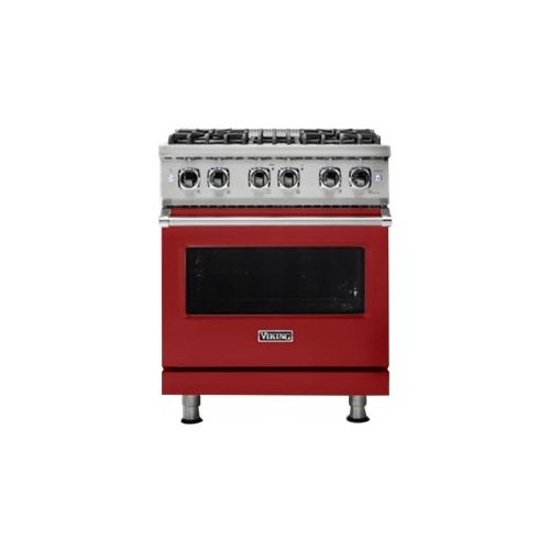 Viking - Professional 5 Series 4.7 Cu. Ft. Freestanding Dual Fuel True Convection Range with Self-Cleaning - Reduction Red