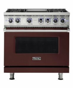 Viking - Professional 7 Series 5.6 Cu. Ft. Freestanding Dual Fuel True Convection Range with Self-Cleaning - Kalamata red 1