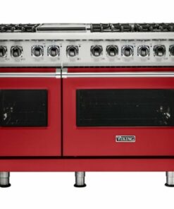 Viking - Professional 5 Series Freestanding Double Oven Dual Fuel True Convection Range with Self-Cleaning - San marzano red
