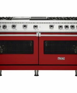 Viking - Professional 5 Series 8 Cu. Ft. Freestanding Double Oven LP Gas Convection Range - Reduction Red