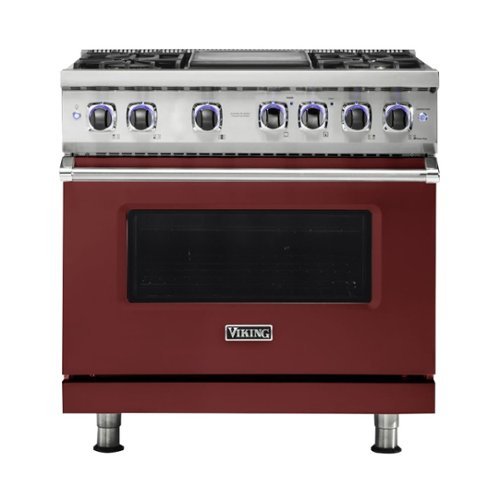 Viking - Professional 7 Series 5.1 Cu. Ft. Freestanding Gas Convection Range - Reduction red 1