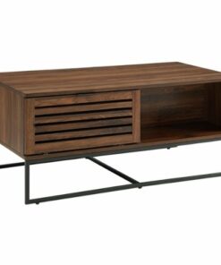Walker Edison - Mid Century Modern Drop Door MDF/Laminate Coffee Table - Dark Walnut