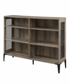 Walker Edison - Industrial Farmhouse Wood 6-Shelf Bookshelf - Gray Wash