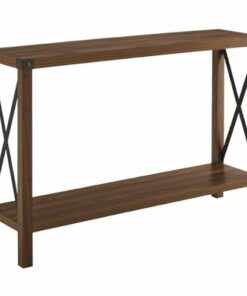 Walker Edison - Farmhouse Rustic Entryway/Accent Table - Dark Walnut