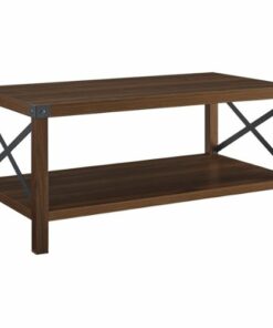 Walker Edison - Rustic Farmhouse Wood Coffee Table - Dark Walnut