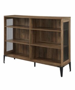 Walker Edison - Industrial Farmhouse Wood 6-Shelf Bookshelf - Rustic Oak