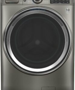 GE - 4.8 Cu Ft High-Efficiency Stackable Smart Front Load Washer w/UltraFresh Vent, Microban Antimicrobial & SmartDispense - Satin Nickel