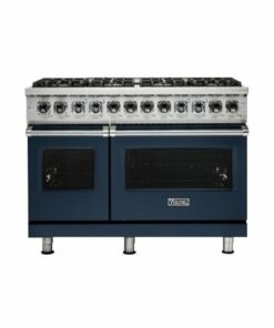 Viking - Professional 5 Series Freestanding Double Oven Dual Fuel Convection Range with Self-Cleaning - Slate Blue 0