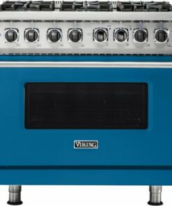 Viking - Professional 5 Series 5.6 Cu. Ft. Freestanding Dual Fuel True Convection Range with Self-Cleaning - Alluvial blue 0