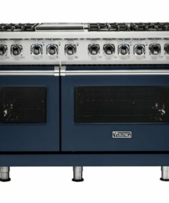 Viking - Professional 5 Series 7.3 Cu. Ft. Freestanding Double Oven Dual Fuel LP Gas Convection Range with Self-Cleaning - Slate Blue