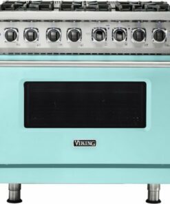 Viking - Professional 5 Series 5.6 Cu. Ft. Freestanding Dual Fuel True Convection Range with Self-Cleaning - Bywater blue 0