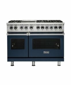 Viking - Professional 5 Series Freestanding Double Oven Dual Fuel True Convection Range with Self-Cleaning - Slate Blue