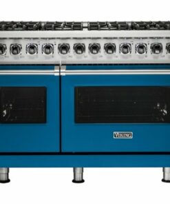 Viking - Professional 5 Series Freestanding Double Oven Dual Fuel Convection Range with Self-Cleaning - Alluvial blue 0