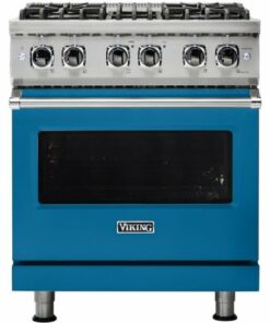 Viking - Professional 5 Series 4.7 Cu. Ft. Freestanding Dual Fuel True Convection Range with Self-Cleaning - Alluvial blue
